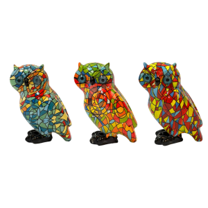Buho de colores 7cm aprox vitro
